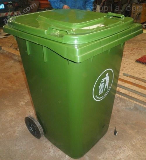 湖南120L户外带轮带盖塑料垃圾桶